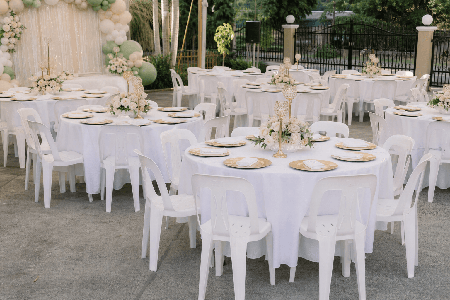 Round table celebration setup