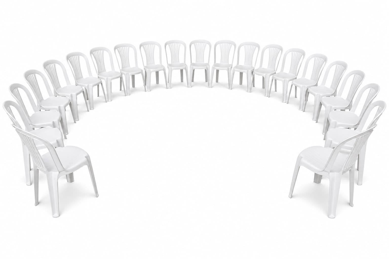 25 White Monobloc Chairs