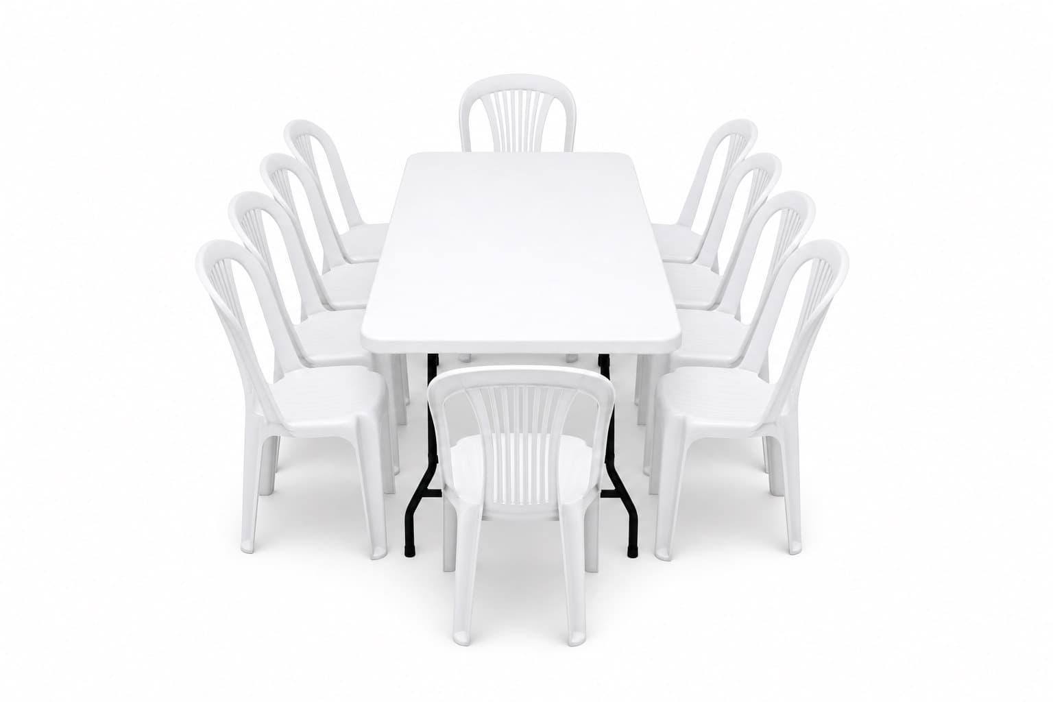 1 Four-foot Table and 10 Chairs, another angle