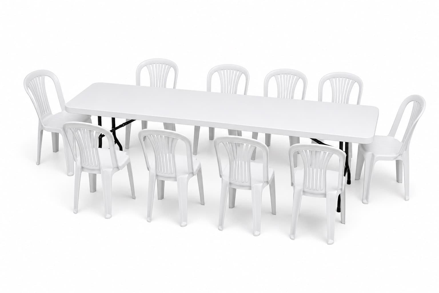 1 Six-foot Table and 10 Chairs